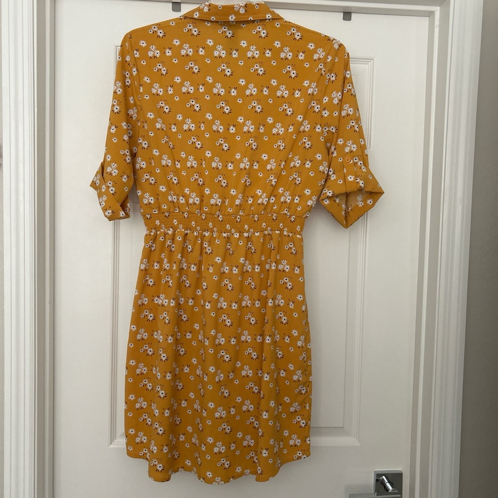 Chic Mustard Floral Mini Dress